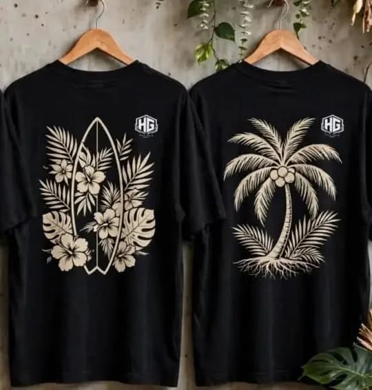 Camiseta Prancha e Coqueiro preta