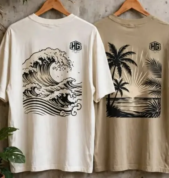 Camiseta Onda e Palmeiras clara